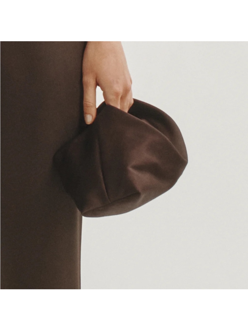 The Brea Satin Clutch In Deep Brown — image 2 of 4